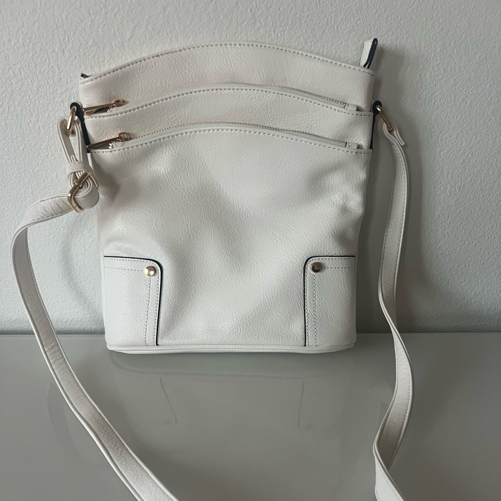 Elegant Triple Zipper Large Crossbody Bag